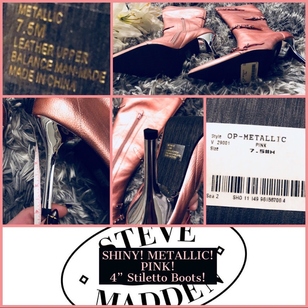 🛑SOLD!🛑 LEATHER STEVE MADDEN Sexy Stiletto Boots - Picture 2 of 8